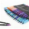 12-60 Colors Double Headed Art Drawing Notebook Pen Painting Pen Color Marker Pen Brush Tip 1-2mm Fine Tip Calligraphy Painting