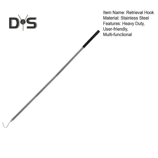 Cârlig de recuperare a aspiratorului pentru robot de piscină cu stâlp telescopic Cârlig pentru curățarea piscinei din oțel inoxidabil cu mâner din cauciuc Instrument de preluare a aparatului de curățare a piscinei