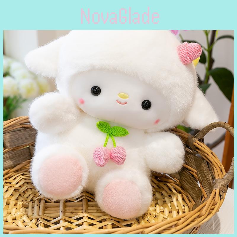 Cute Sheep Plush Toy With Cherry Decor For Women And Kids