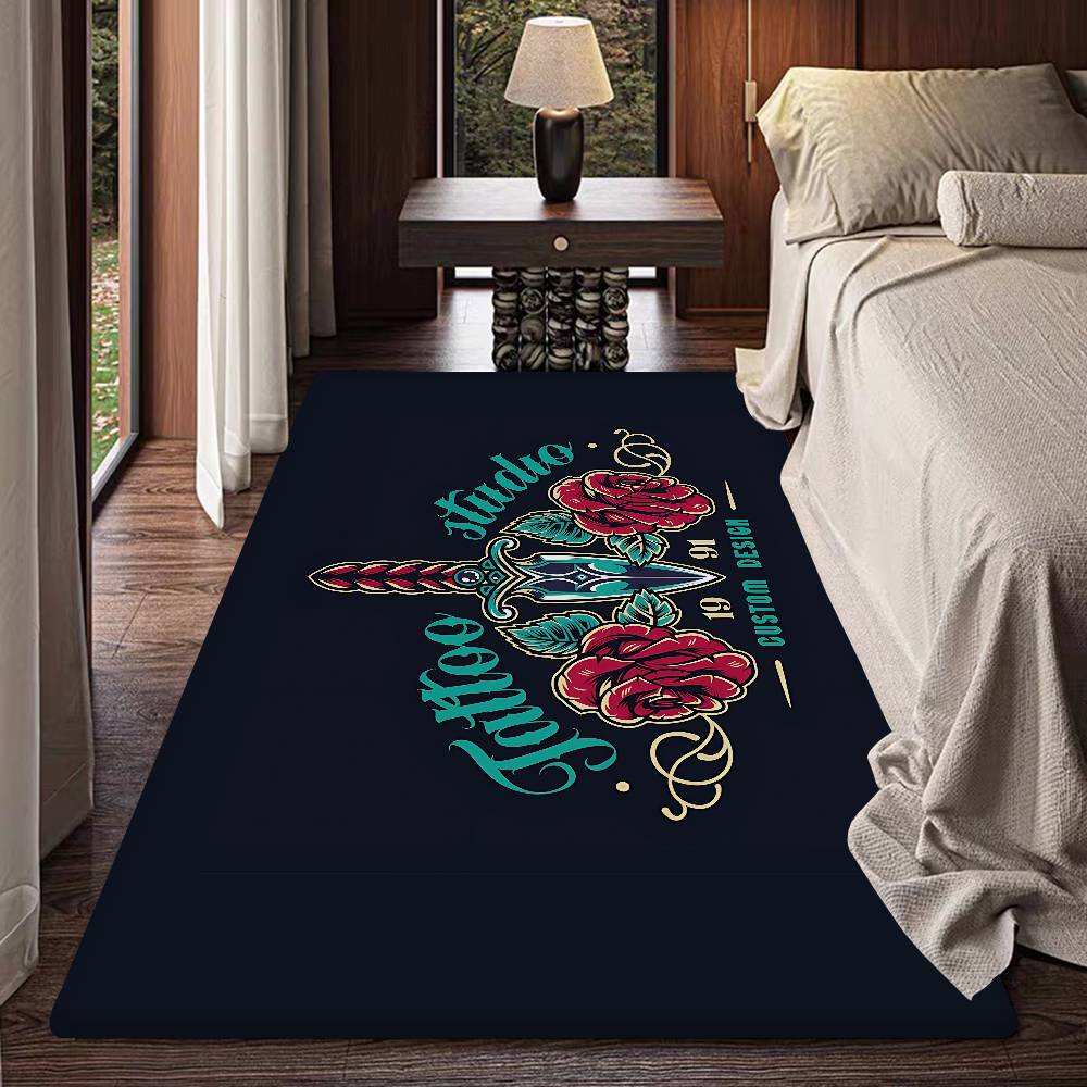 Tattoo Shop Floor Mat INS Style Soft Bedroom Floor House Laundry Room Mat Anti-skid Bedside Area Rugs