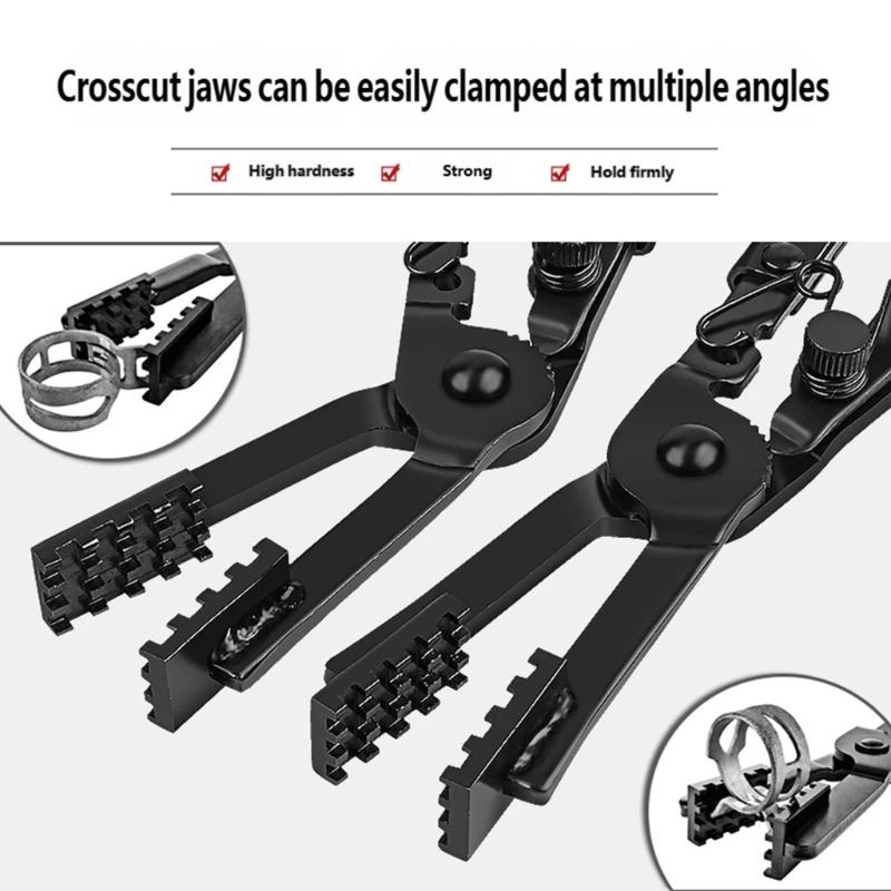 Heavy Duty Straight/Bend Hose Clamp Pliers with Locking Device for Quick Removal Installation Hard To Reach Hose Clamps