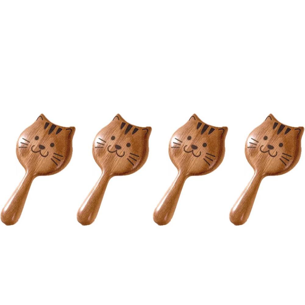 Kitten Scalp Massage Brush Cartoon Sandalwood Scalp Meridian Combs Home Use Body Massage Guasha Scraping Comb Meridian Combs