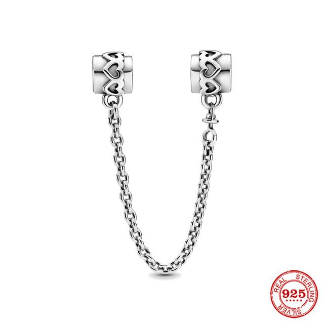 

Новая 925 защитная цепочка для кошек и собак, подвесные бусины в виде луны, подходят для оригинального модного замка, серебряный кулон, модные женские подарки