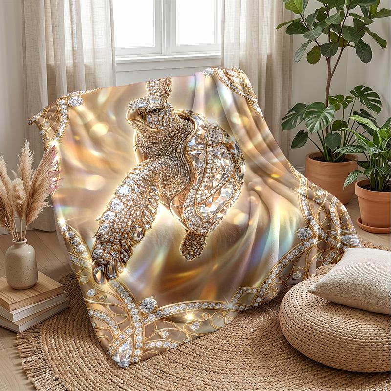 Galactic Sea Turtle Theme Blanket Lightweight Warm Flannel Blanket Decorative Throw Blanket for Home Decoration