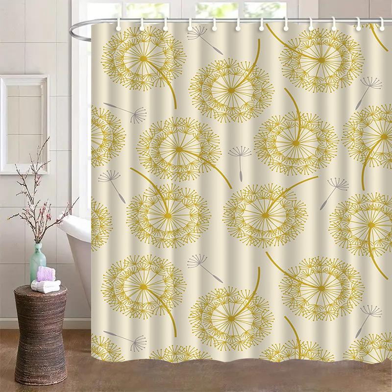 Peony Flowers Are Blooming.Washable Dirt-Resistant Shower Curtain Shower Head Waterproof Polyester Bath Curtain For Home Decor