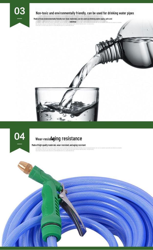 Washable Snake Skin Garden Hose for Faucet Connection, Soft Watering Hose for Car Wash and Household Use, Tap E18