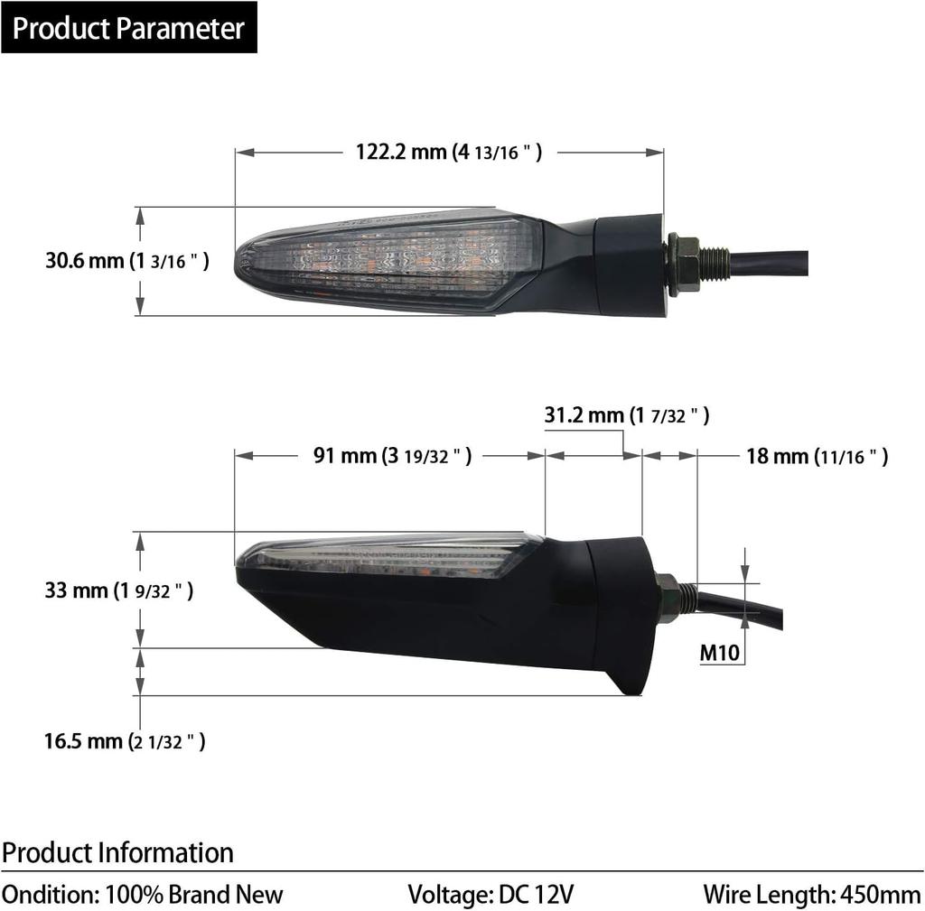 Motorcycle LED Waterproof Turn Signal Turn Signal Light Yamaha MT-07/MT-09 /XJR1300 Honda CB919 CBR250R
