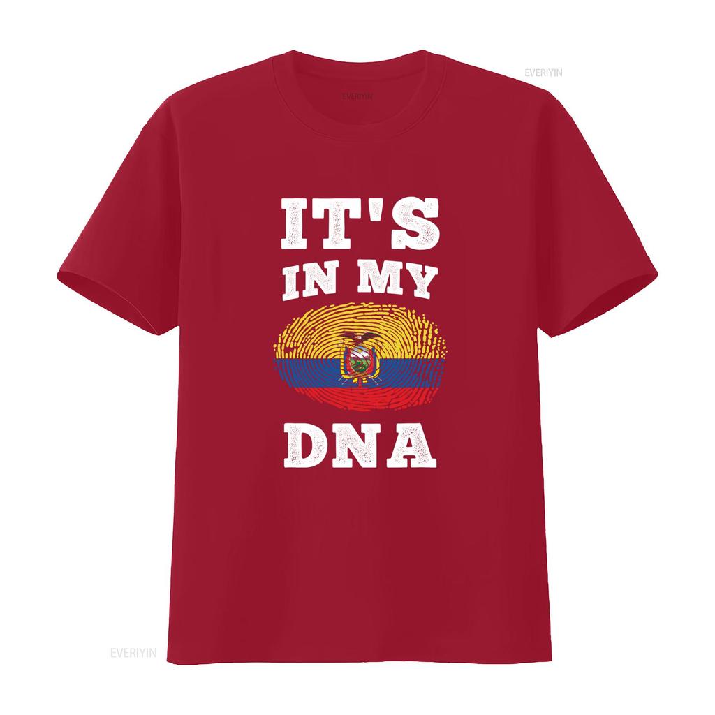 Ecuadorian Pride T Shirt Its In My Dna With Ecuador Flag Print Unique Ethnic Design Vintage Fashion Soft Comfortable