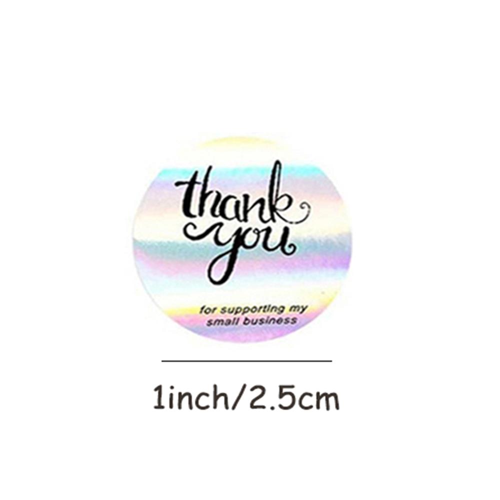 100-500pcs Thank You for supporting my small business Sticker Holographic Laser Stationery Seal Labels Sticker Wrapping Supplies