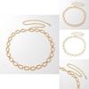 Geometric Oval Metal Belt Chain For Women With Elegant Design For Casual And Office Wear