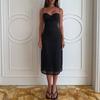 Spring new, sexy and elegant polka dot print halter dress long dress