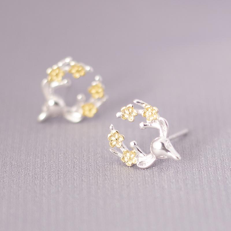 Ohrstecker mit s925 Silbernadel im koreanischen Stil für Damen – Minimalistisches & Persönlichkeitsdesign