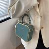 Harte Kastenform PU-Leder-Umhängetasche mit kurzem Seilgriff für Damen 2024 Schulterhandtaschen und Geldbörsen Lady Travel Cute Tote