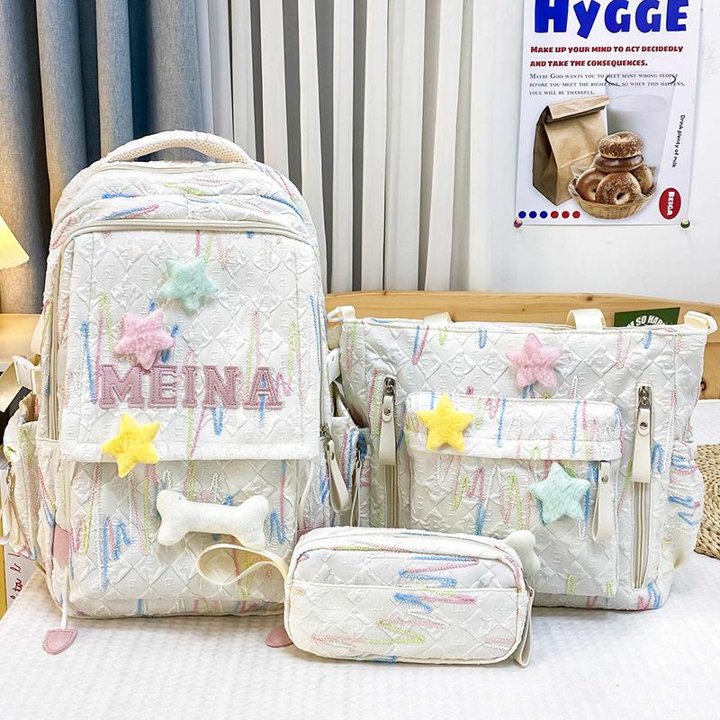 Children's schoolbag, primary school students, girls, junior high school students, two-piece set, high-value backpack, fashionable backpack.