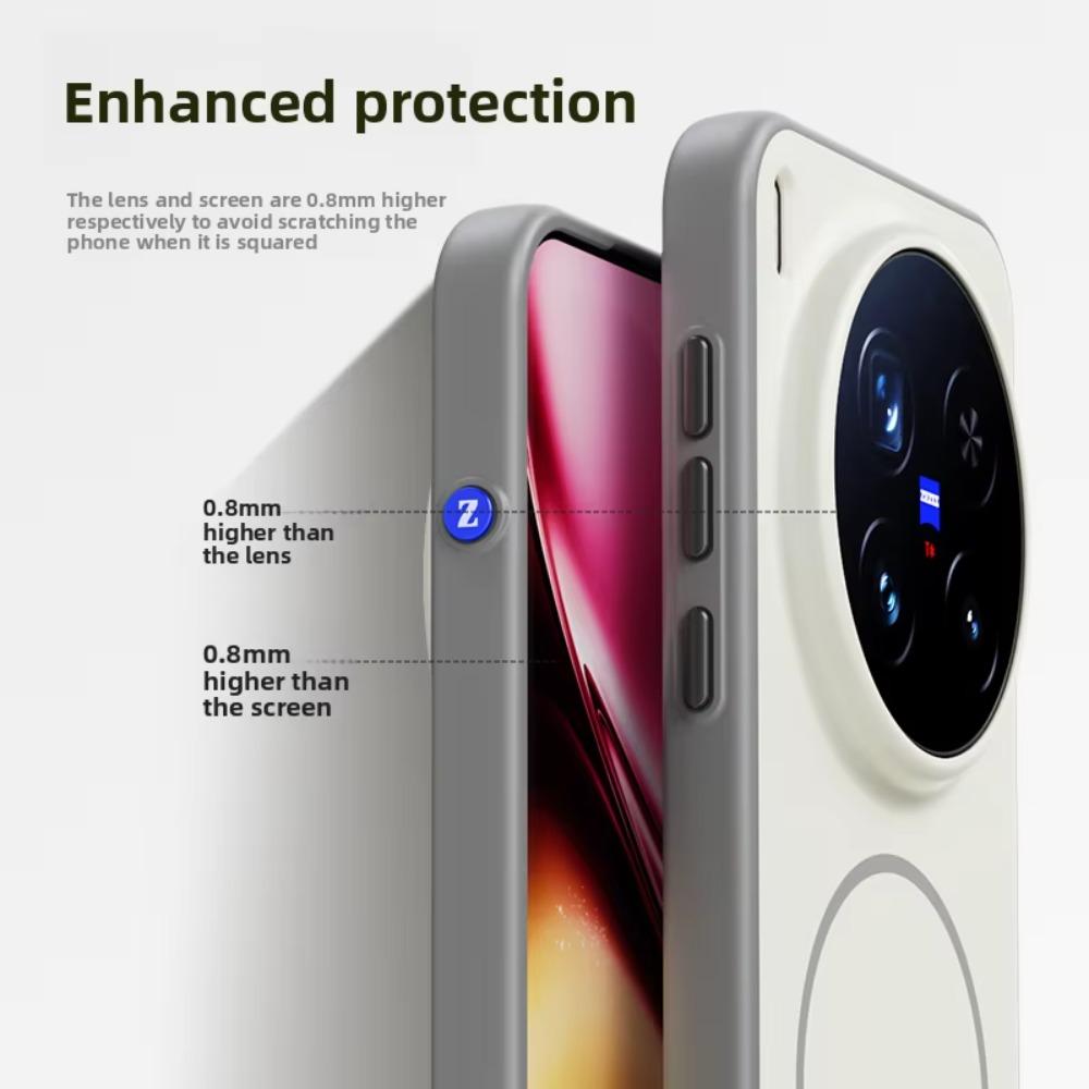 Minimalist Hard Silicone Skin Feel Magnetic Phone Case for VIVO X500 Pro Max X300 Wireless Charger Shockproof Anti Scratch Protective Cover