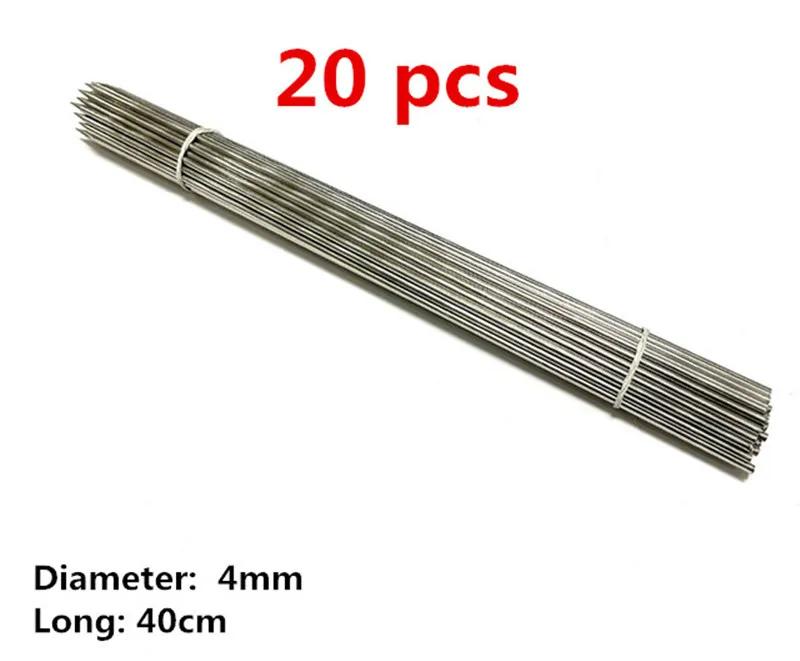 4mm 50cm große starke Grillnadel Picknick Barbecue Edelstahl breite Spieße Grill Fleisch Brochette Kebabspieße Bratnadeln