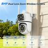8MP HD Outdoor Dual-Lens Camera with Waterproof PTZ, WiFi, Full-Color Night Vision, Humanoid Detection, and Remote Monitoring