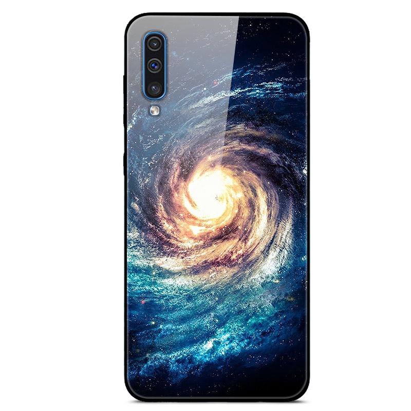 For Samsung A50 Case A51 Tempered Glass Planet Space Cover Glass Back Case for Samsung Galaxy A50S A51 A50 A 50 Fundas Coque