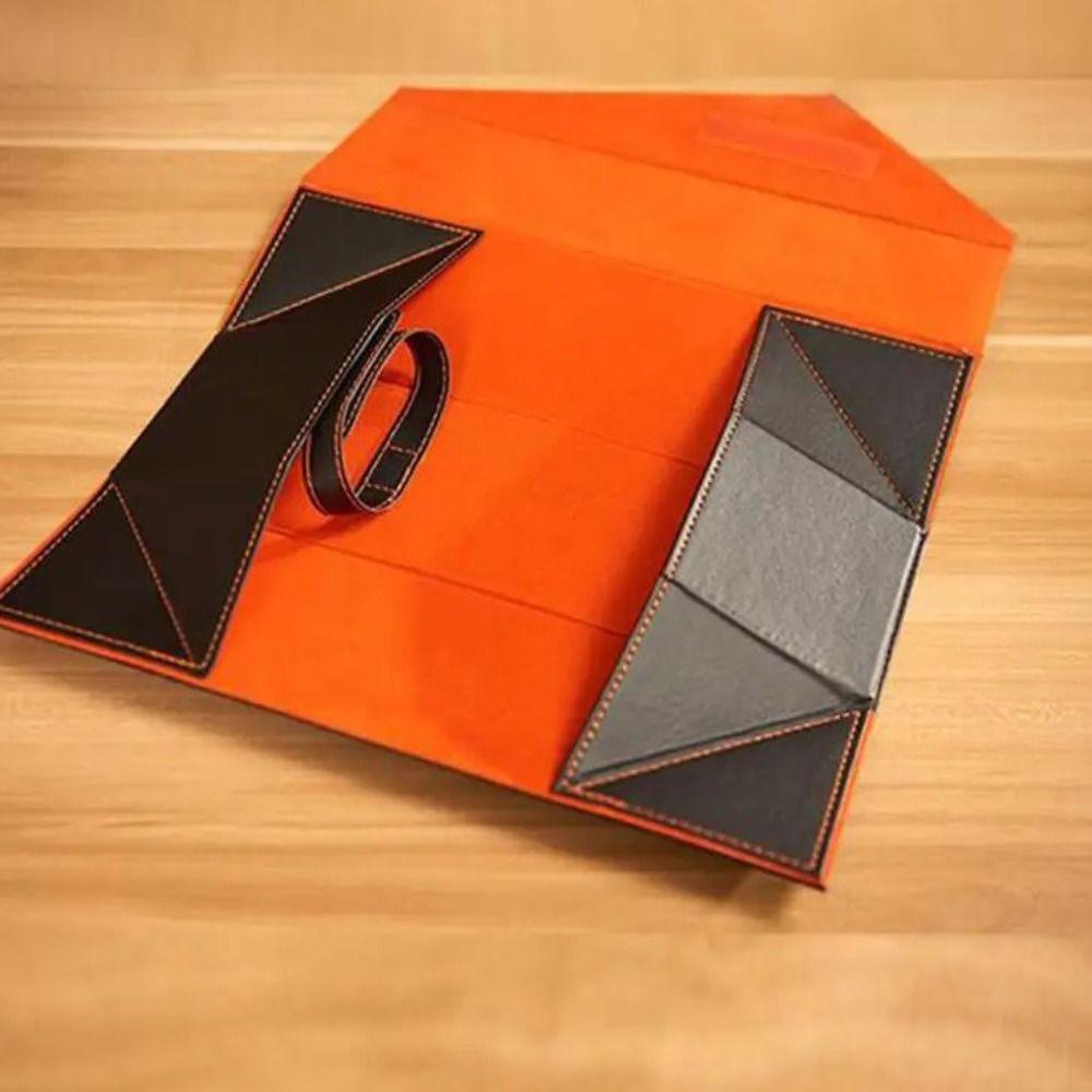 PU Leather Foldable Red Wine Gift Box Built-in Straps Single Pack Wine Bottle Case Rectangular Wine Bottle Carrying Holder Party