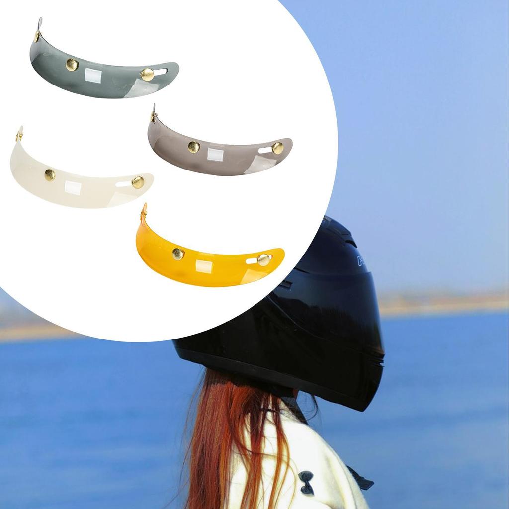 Helmet Peak Shield Sun Shade Protector 3 Snap for 3/4 Open Face Helmets
