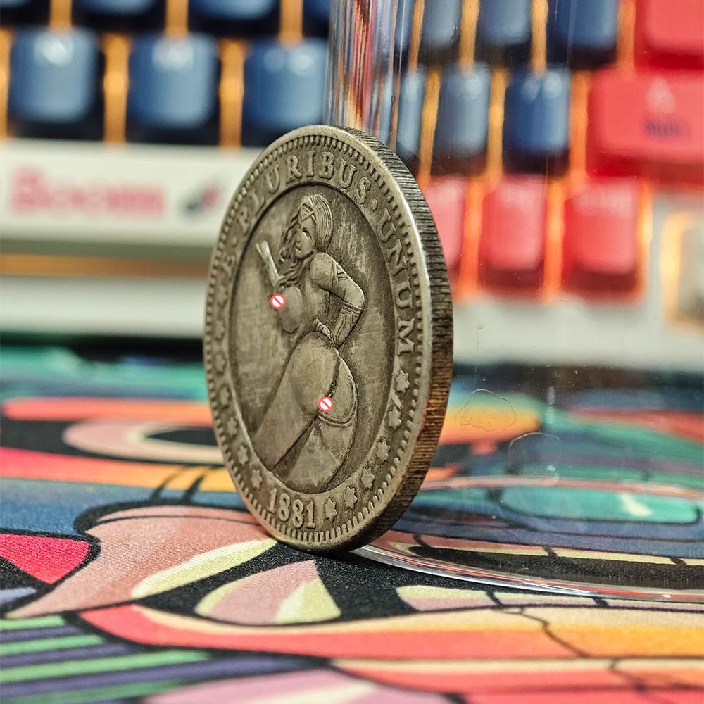 Luxus-Nachtclub-Party-Engel Hobo Nickel Art Paar Münze/US Good Luck Pocket Badge Gedenkmünze Morgan + Geschenktüte