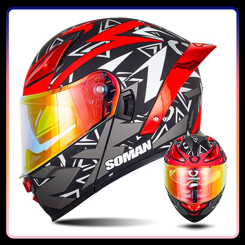 Dual Lens Flip Up Helmets for Motorcycle Moto DOT Approved Full Face Motorcycles Helmet Double Lens Modular Helmet