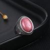 Anello Naturale Rodocrosite Pietra di Luna Donna Gioielli Placcati Rame 10x14MM Occhio di Tigre Grande Lapislazzuli Anello Retro da Festa Regalo