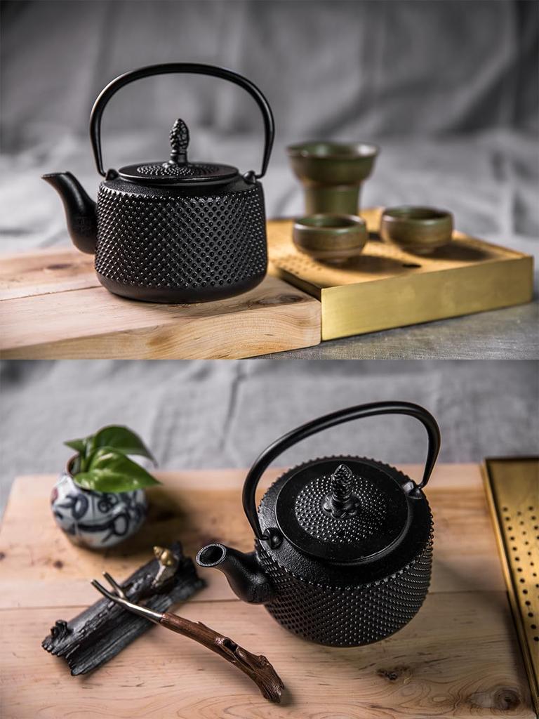 750ml Iron Teapot, Teapot, Teapot, Induction Cooking Compatible, Direct Stovetop, Japanese Tea Utensils, Handmade, Sencha, Tea Ceremony, Decorative, D