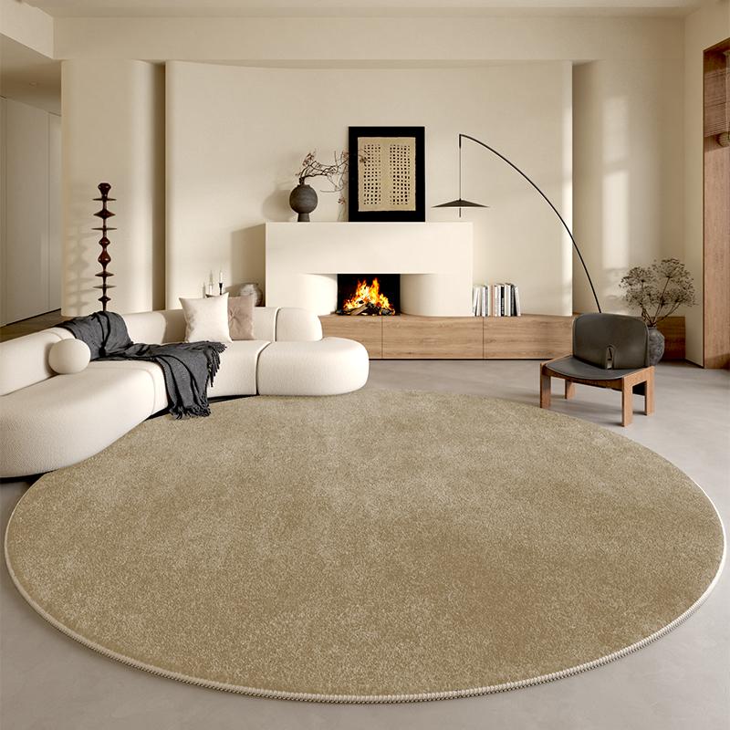 Minimalistischer Stil Schlafzimmer Dekoration Runder Teppich Dicker Plüsch Garderobe Fußmatte Einfarbige Teppiche für Wohnzimmer Flauschiger Weicher Teppich