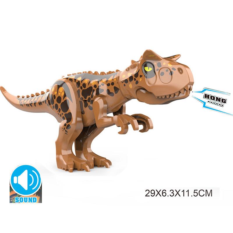 With Sound Assembled Building Blocks Dinosaur World T-Rex Velociraptor Triceratops Jurassic Animal Model Bricks Figure Toys Gift