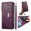 Floral Leather Wallet Case for Motorola Moto E15/G05/G15/G75/G85...Vintage All-in-One Card Holder w/Stand, Magnetic Closure & Wrist Strap