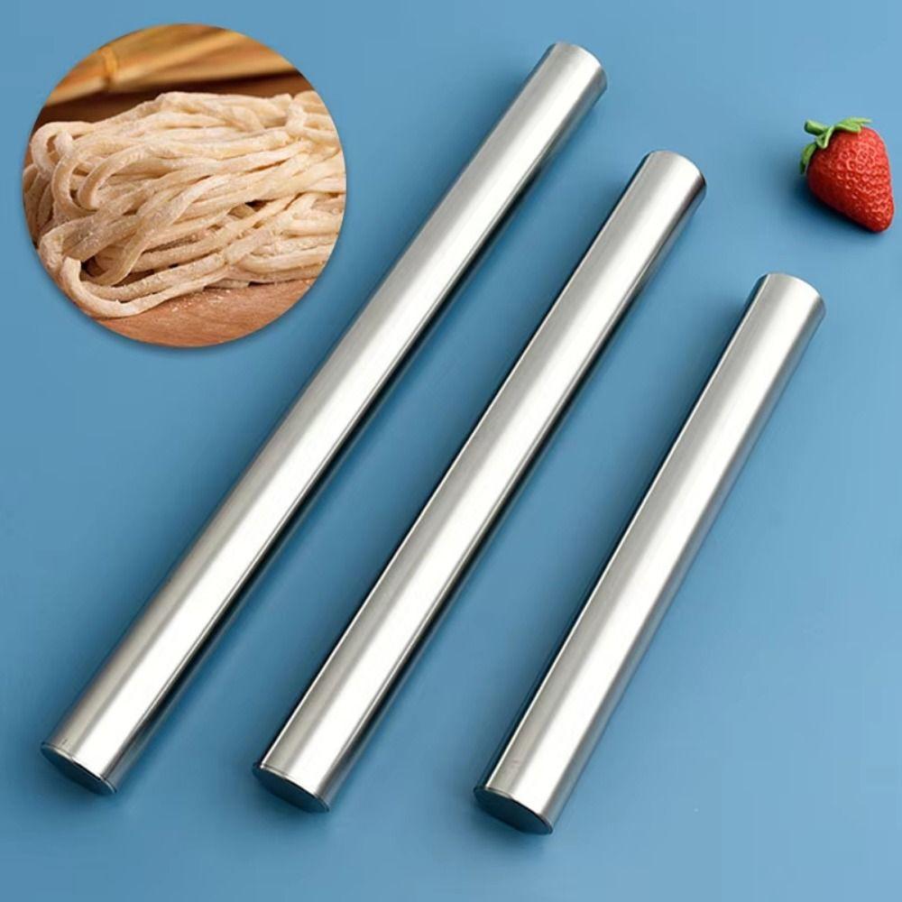 Smooth Surface Stainless Steel Rolling Pin 8/10/12inch Pizza Pastry Roller  Cooking Tool