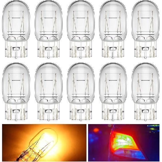 Meonum 10 Pcs 7443 Bulb, T20 1891 7443LL Brake Light Bulb For Daytime Running(DRL), W21/5W Automotive Reverse/Strobe Brake/Tail/Backup/Parking/Tail