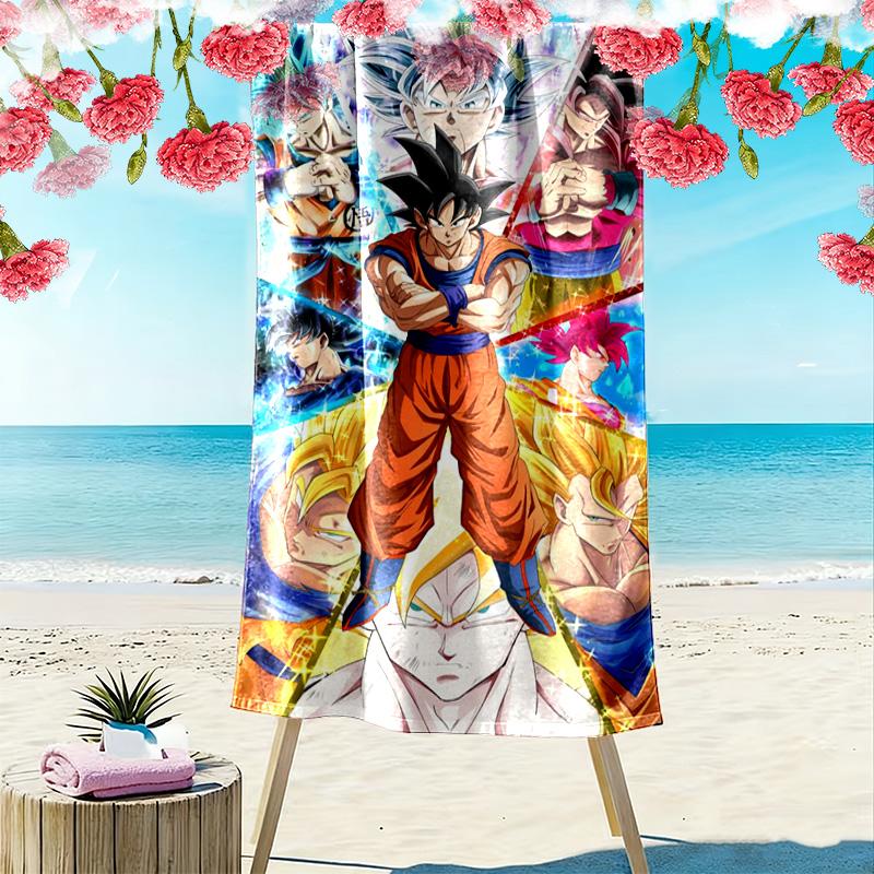 Dragon Ball Super Power beach towel Outdoor camping Beach towel for vacation photos quickdrying swim towel Outdoor pool towel Absorbent bath towel