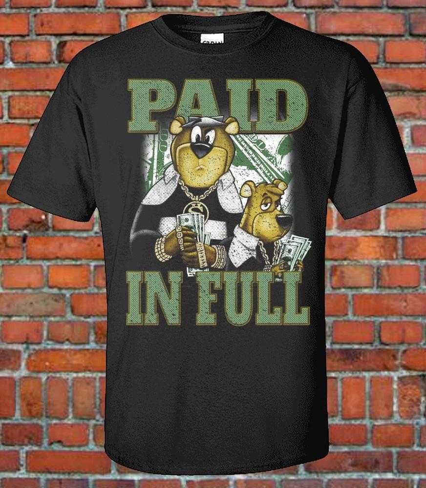 Yogi Boo Boo as Eric B Rakim Paid In Full Album Cover Graphic Tee Distress S