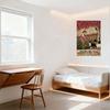 Skurriles Vintage-Garten-Frau mit Hunden beim Pflanzenbewässern Blechschild Metallposter, Märchenstil Wanddeko für Zuhause Bar Café, 8x12