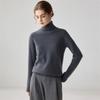Women's High Neck Cashmere Sweater - Long Sleeve Wool Knit Solid Color Top for Autumn/Winter