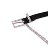 The New Lady's Rhinestone Inlaid Fashionable Chain Black Thin Waist Belt Is Versatile and Elegant, with A Pin Buckle Belt for Women