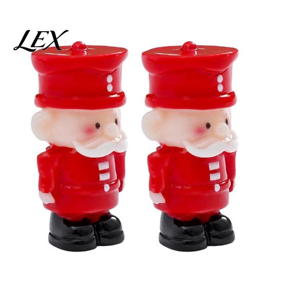 Winter Home Accents 2Pcs Mini Christmas Figurine, Cute Santa Claus Nutcracker Soldier Dolls, DIY Accessories Holiday Gift for Friends Micro Landscape