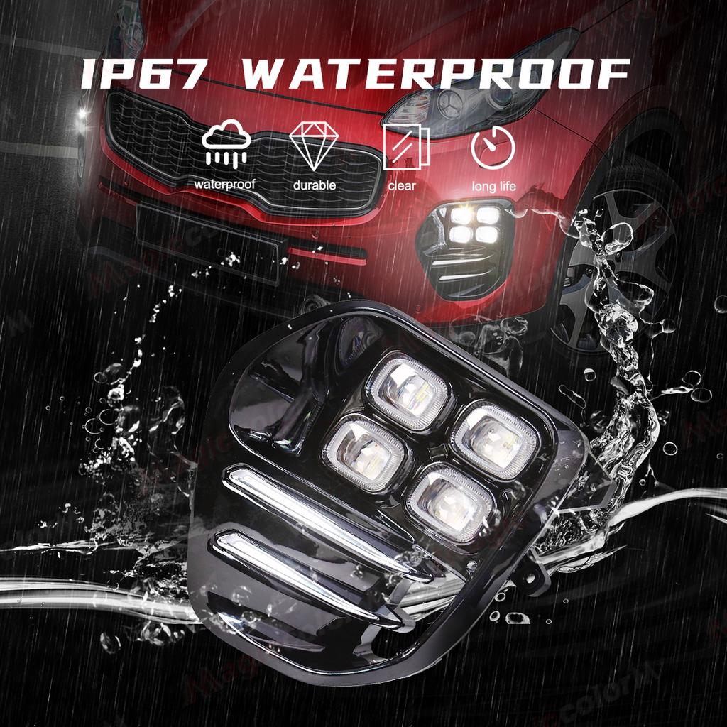 2PCS For KIA Sportage QL KX5    LED Daytime Running Lights DRL Fog Lamps Front Bumper Headlights White Daylights 12V