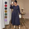 New Summer Printed Large Size Women's Dress with Polka Dot Fashion Loose Long Sleeve Women's Long Dresses Elegant Casual A Line Beach Ladies Dress