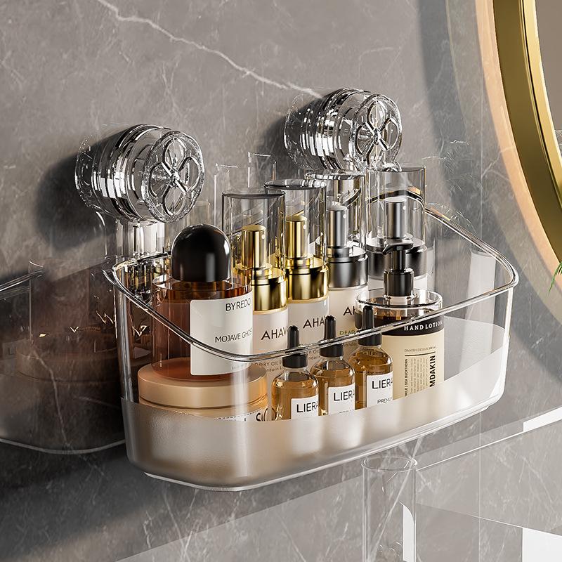 Suction Cup Bathroom Storage Basket Shelf