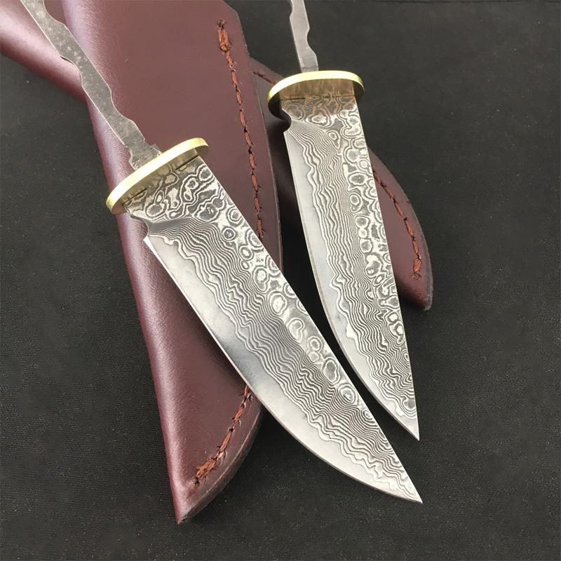 Damascus Steel Fixed Blade Knife Blanks - Unfinished Blade Forging Blanks, Semi-finished Knife Blank | DIY Knife Accessories
