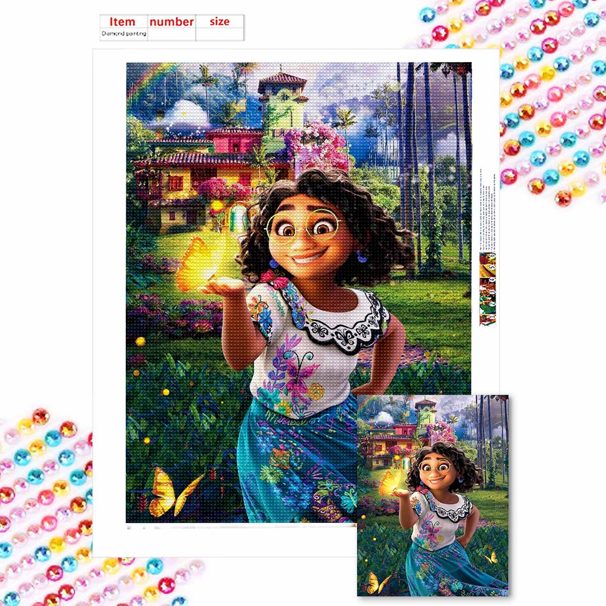 

Алмазная вышивка своими руками Набор для вышивания крестом Бабочка Мозаичное искусство Алмазная живопись Полная выкладка Алмазное украшение для дома Round 20x30cm