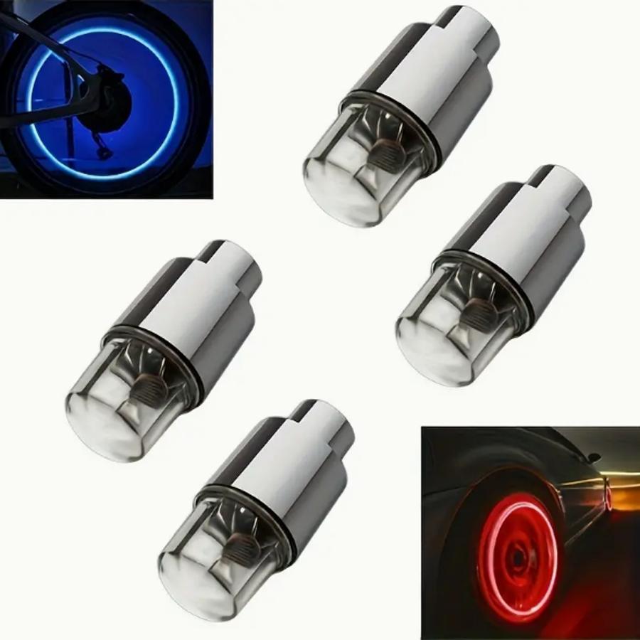 4 st Bildeck Däck Däck Ljus LED Blått Ljus Passar För Bil Cykel Motorcykel Bildäck Dekoration Tillbehör
