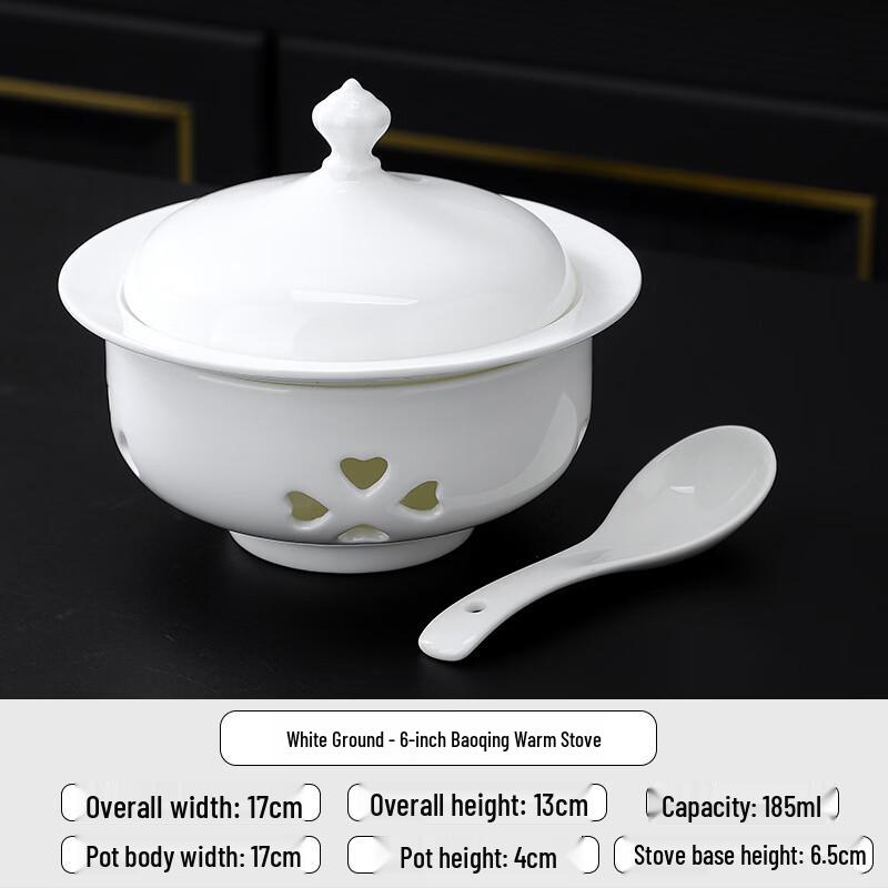 OIMG Ceramic Chinese Stew Pot with Warming Base