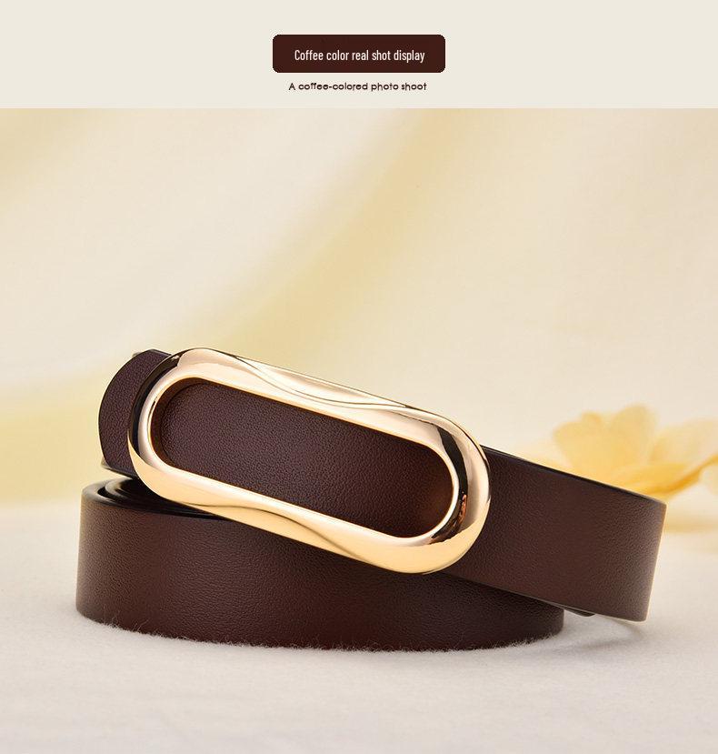 Women's Genuine Leather Black Waist Belt for Casual and Formal Wear