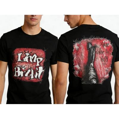 Limp Bizkit Limp Baztit Band OS Trendy Brand Rock Punk Short Sleeve American Short Sleeve T-Shirt Unisex Unisex Summer Cotton TShirt