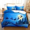 2024 Deer and Forest Print Microfiber Duvet Cover Set 3 Piece Bedding Christmas Gift Duvet Cover Bed Set Quilt Cover Pillowcase