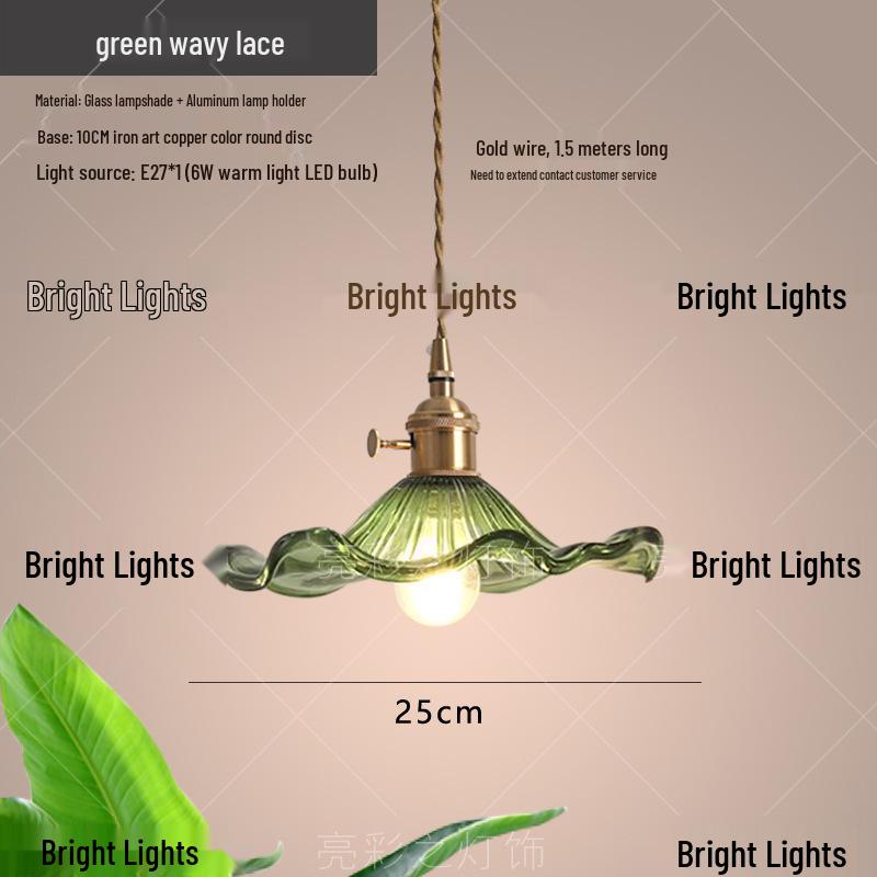 Nordic Minimalist Glass Lotus Leaf Pendant Light for Entryway, Balcony, or Bedside.